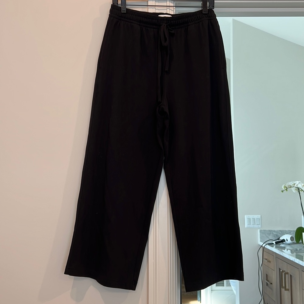Vince black knit drawstring pants